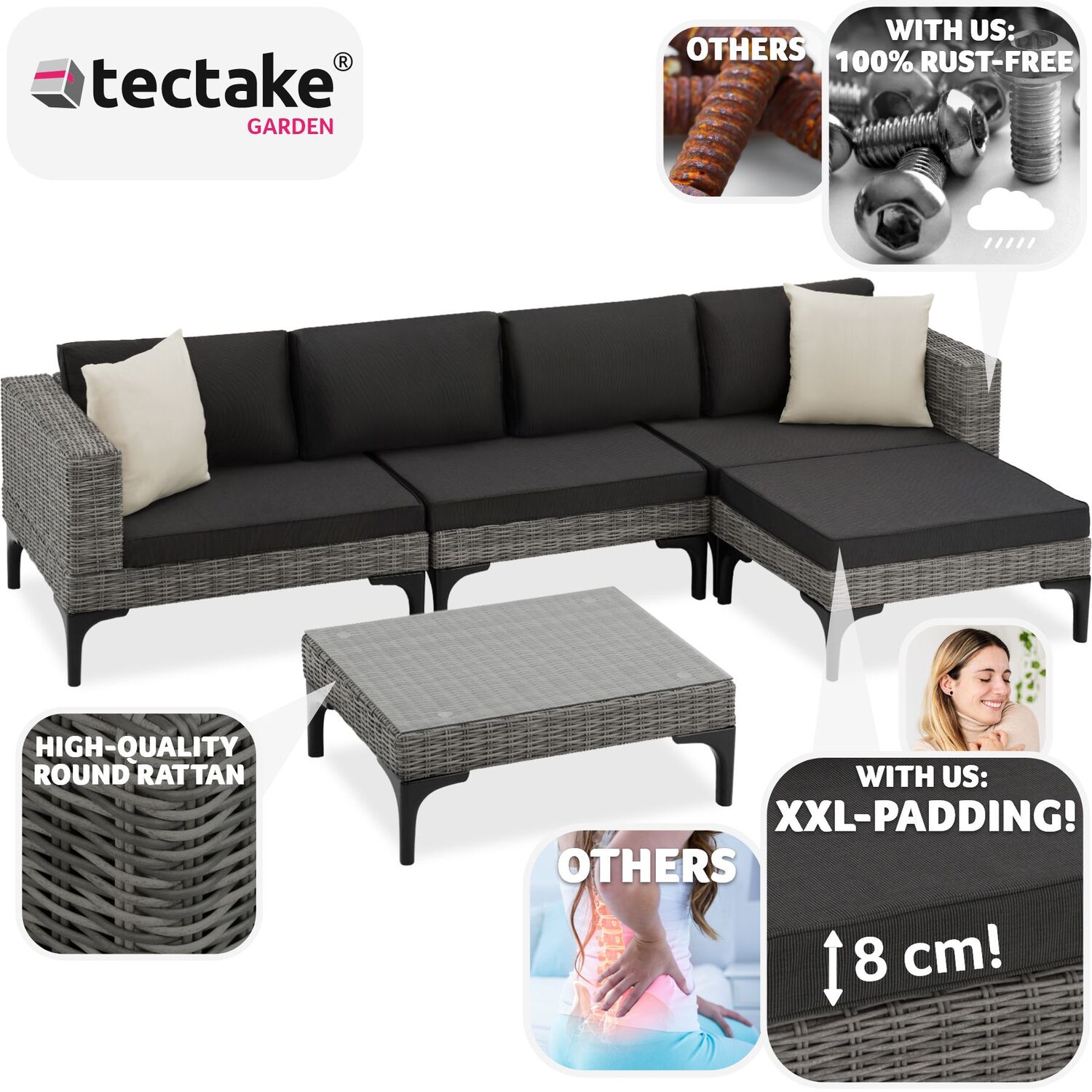 Konstanza Garden Sofa Set - Grey