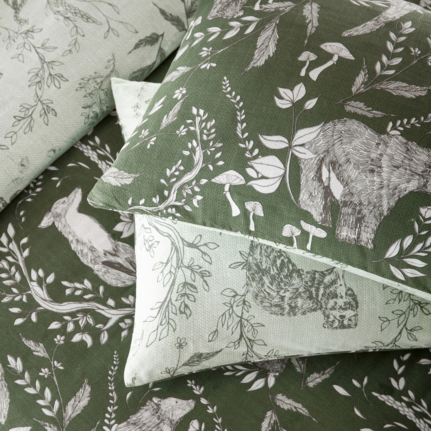 Buckthorn Woodland Duvet Cover Set - Evergreen Double