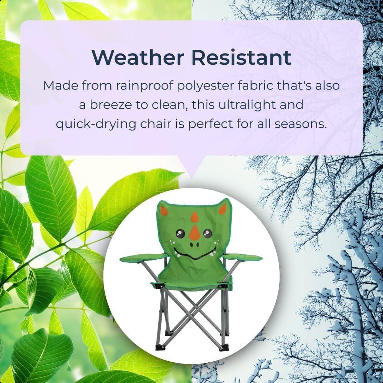Kids Folding Deck Chair Dinosaur Animal Design Camping