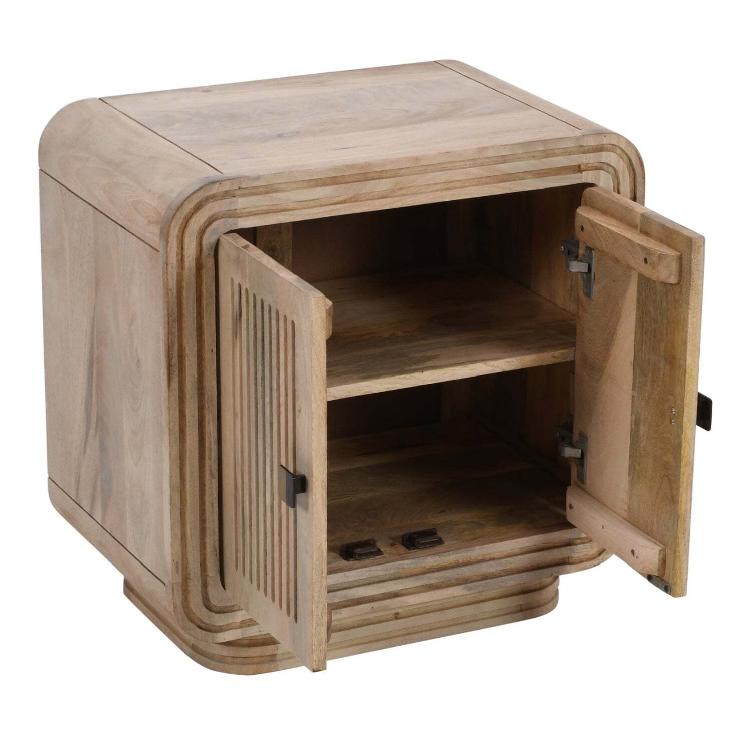 Paloma Carved Mango Wood Mini Sideboard - Natural Oak