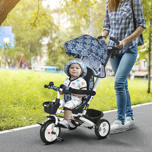 HOMCOM Folding Trike Bike Handle Seat Harness