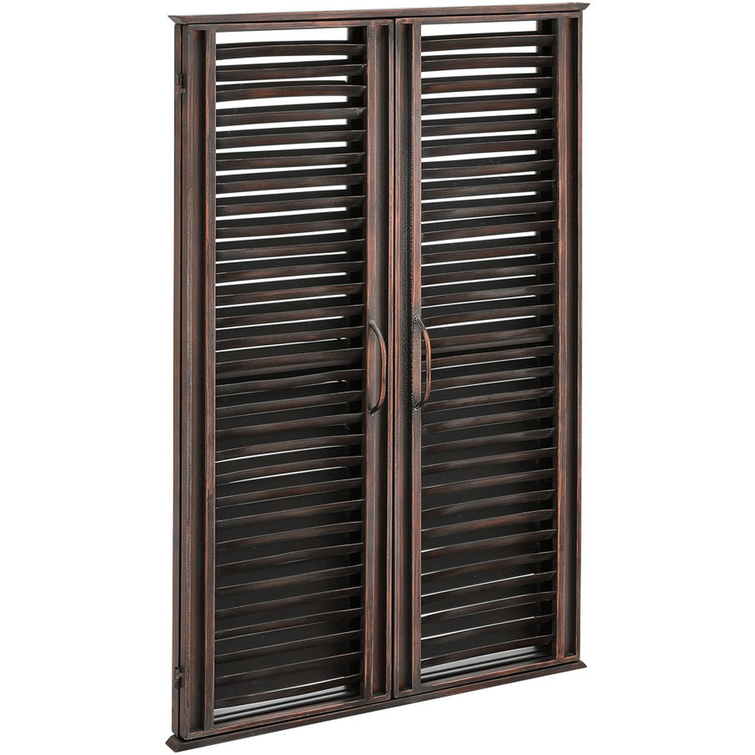 Decorative Vintage Brown Shutter Window Mirror - Vintage Brown