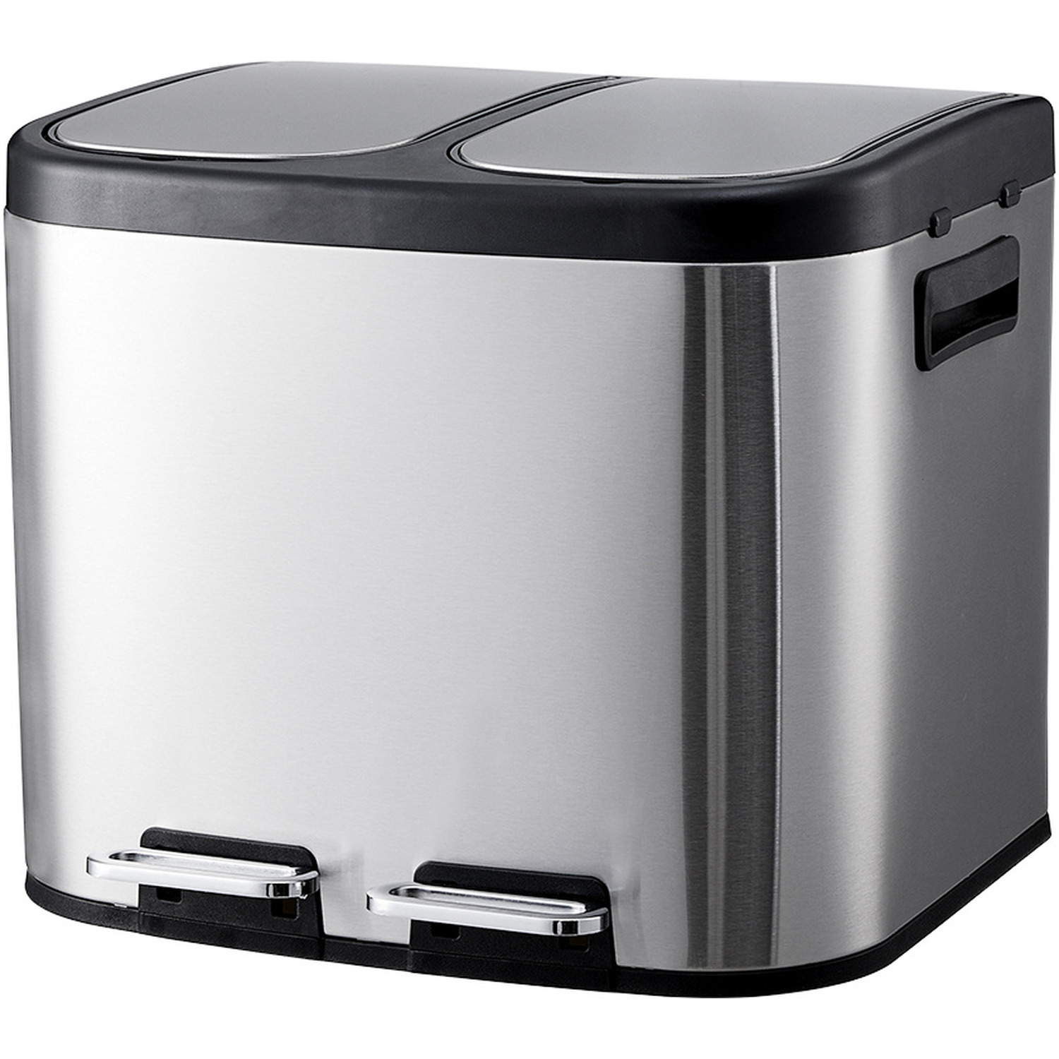 20L Stainless Steel Step Open Trash Can with Dual Pedals