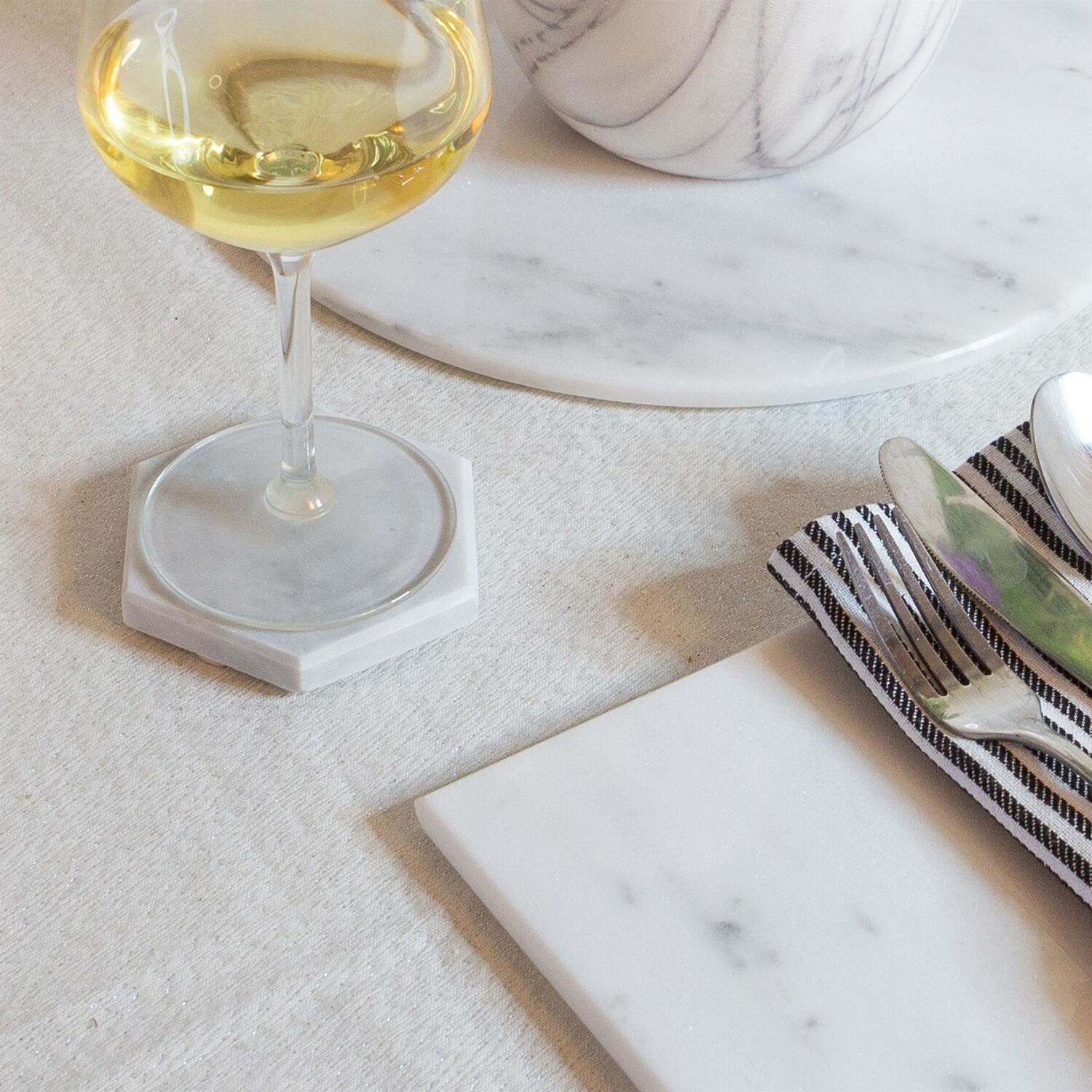 Image of 6x Round Marble Placemats - 30cm&hellip;