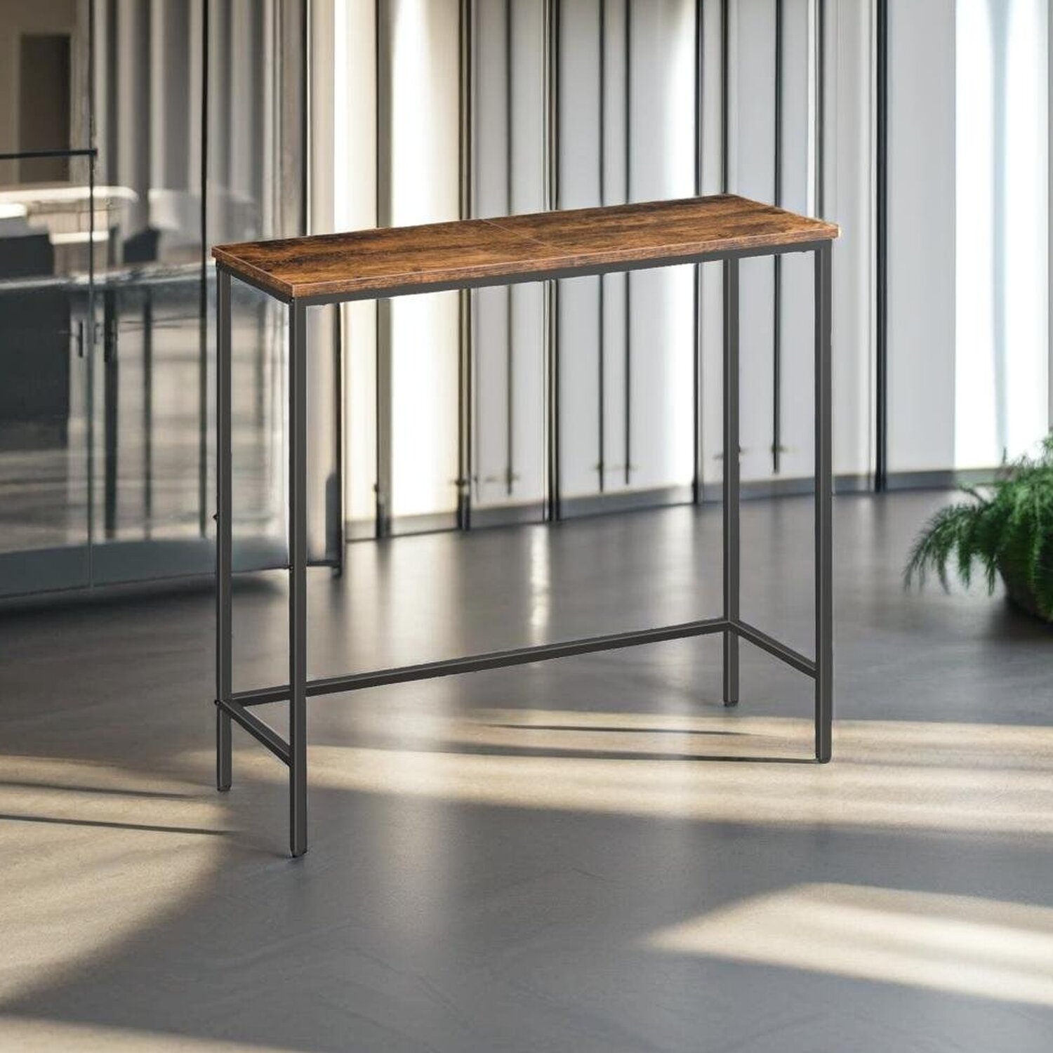 Slim Console Table with Metal Frame