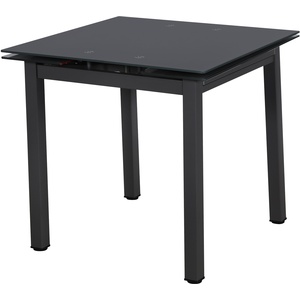 Black Small Extending Glass Dining Table