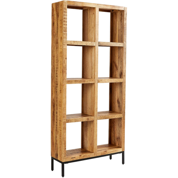 Home Source Stockton Mango Wood 8 Shelf Bookcase