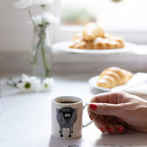 Set Of 6 Sheep Espresso Cups