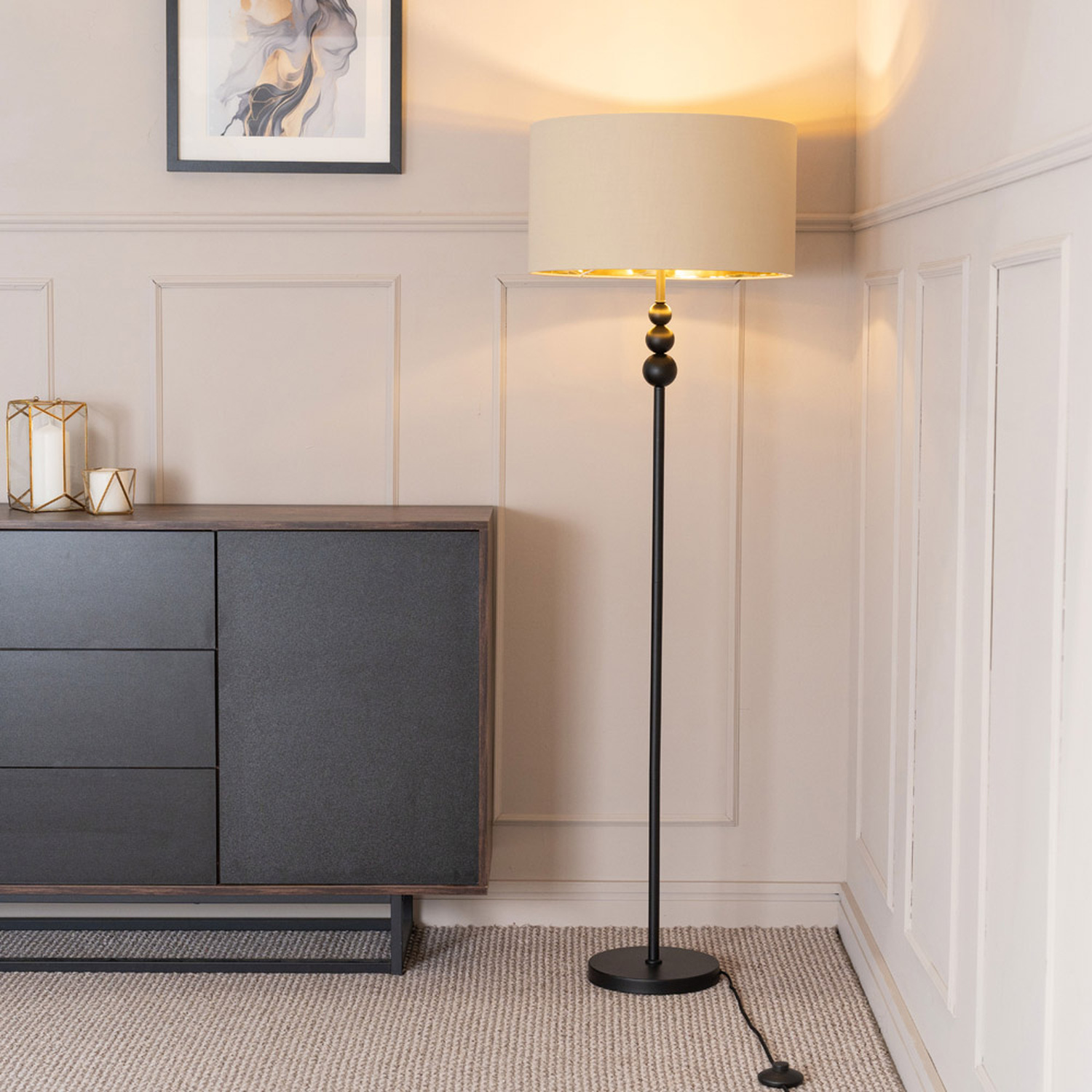Image of Marissa Stacked Ball Floor Lamp with&hellip;