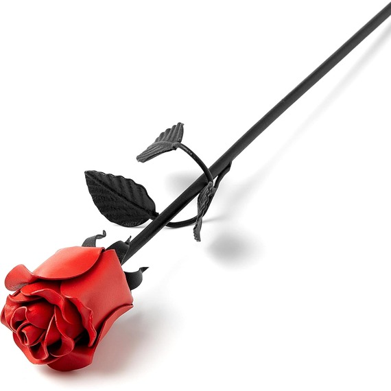 World of Nature Handcrafted Iron Rose for Anniversary - Black Forged Iron