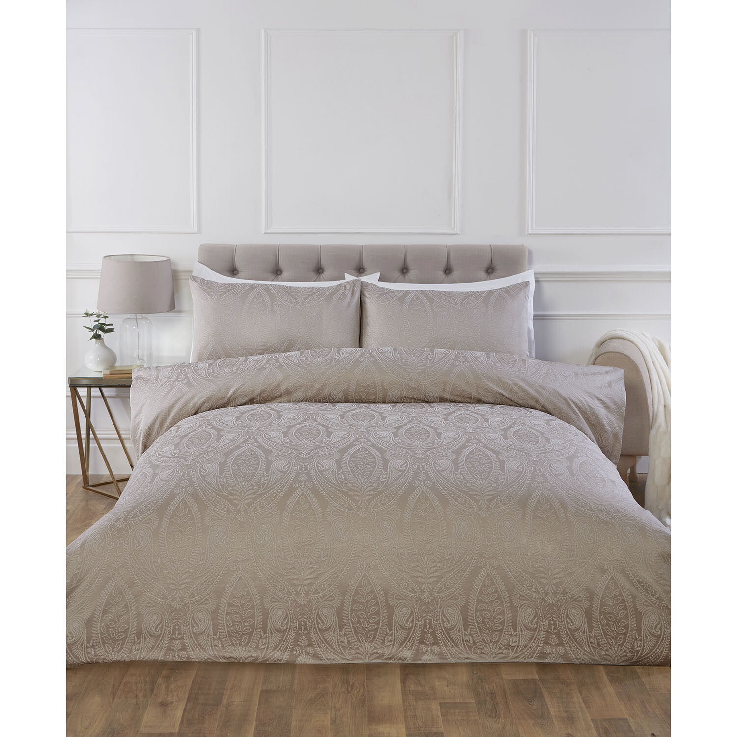 Penelope Jacquard Duvet Set - Champagne Superking