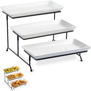 3 Tier Platter Trays Set Food Display Stand