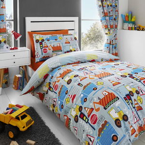 Big Diggers Kids Bedding Duvet Cover Set
