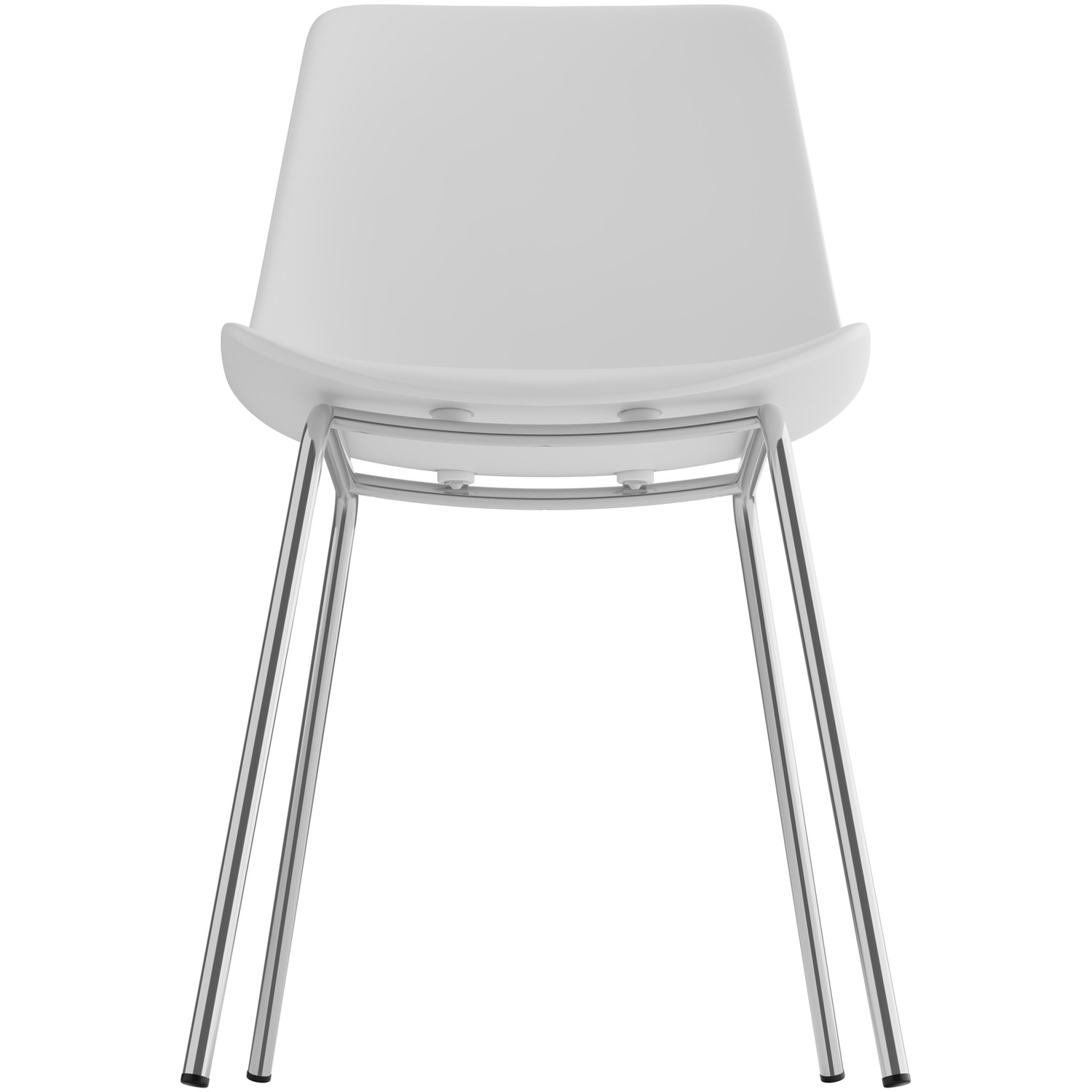 Dining Chair Mave - Large Seat Ergonomic High Backrest - White Chrome 6