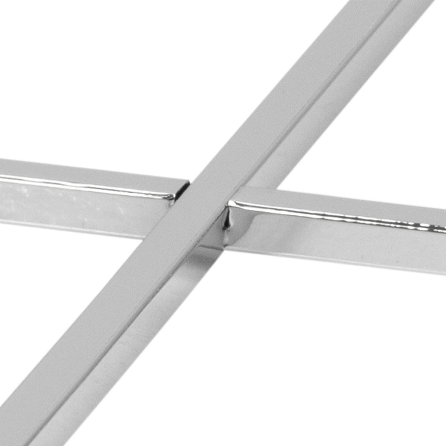 Cross Square Metal Side Table - Chrome