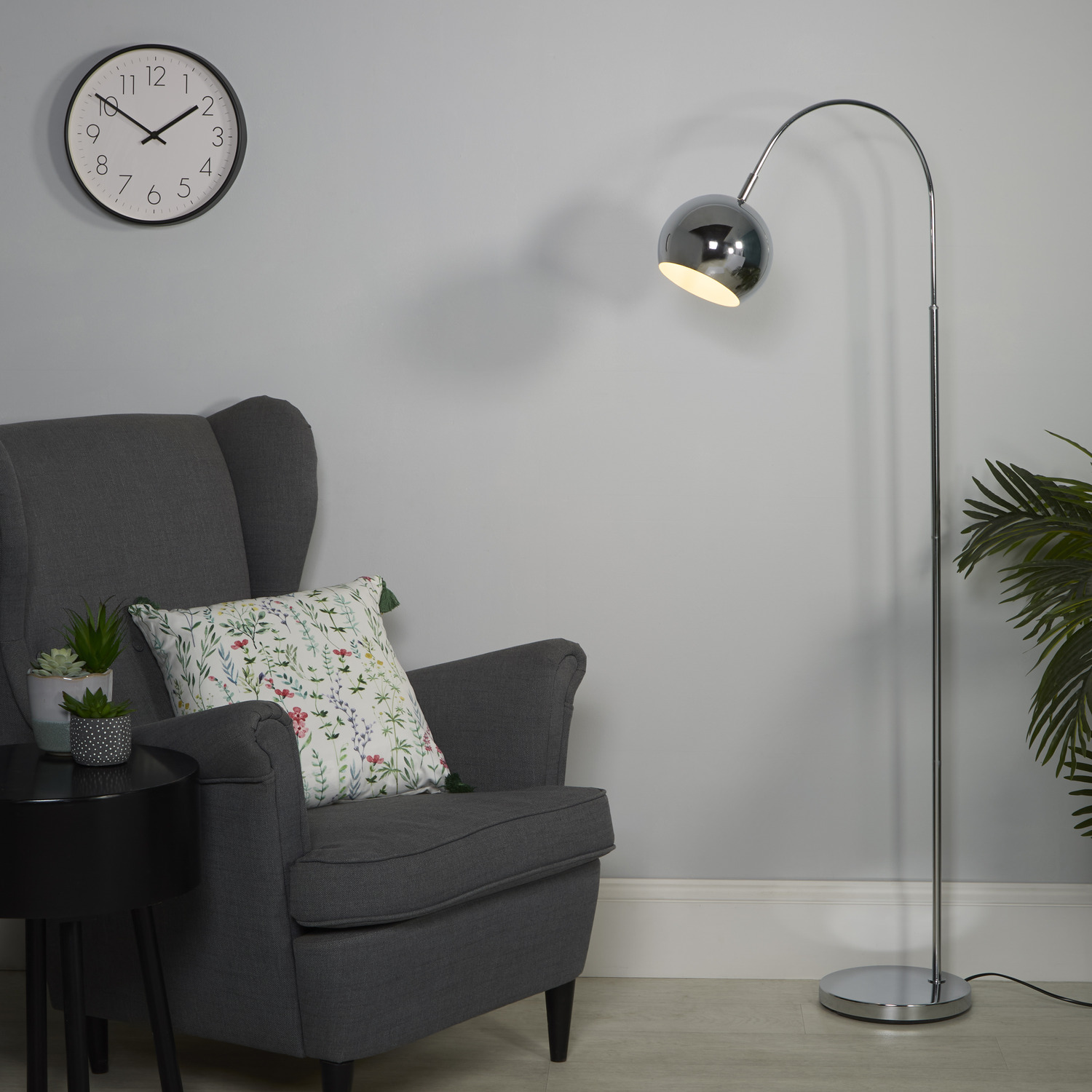 Image of Freddie Arc Floor Lamp Chrome -&hellip;