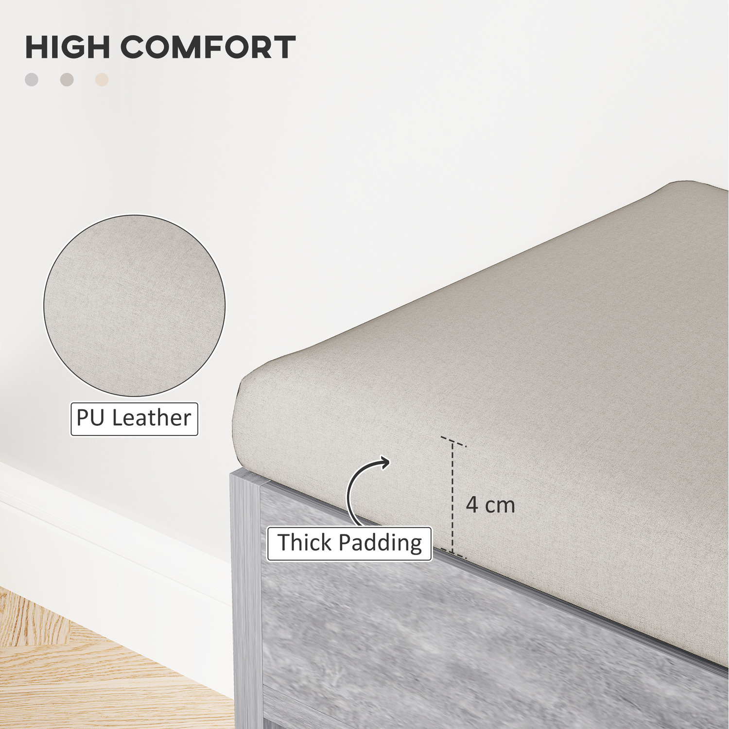 Homcom Sit On Shoe Storage Unit Grey - Grey