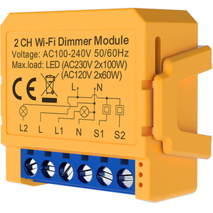 Ener - J Smart WiFi BLE 2 Gang Dimmable Light Switch Module White 300W