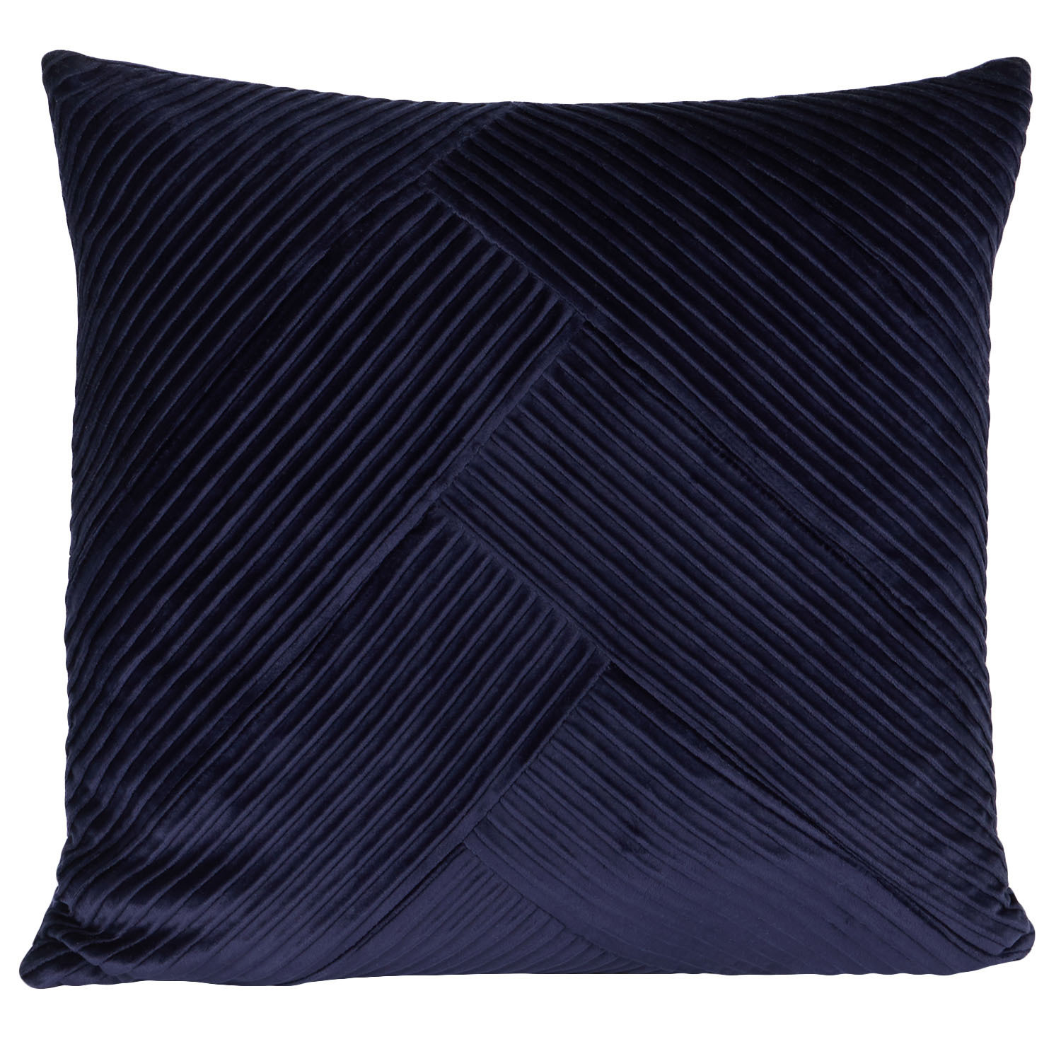 Piper Pleated Velvet Cushion - Navy