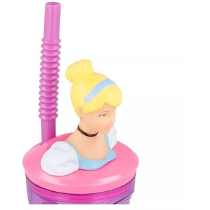 Disney Princess Figurine Glass Tumbler With Straw 360ML