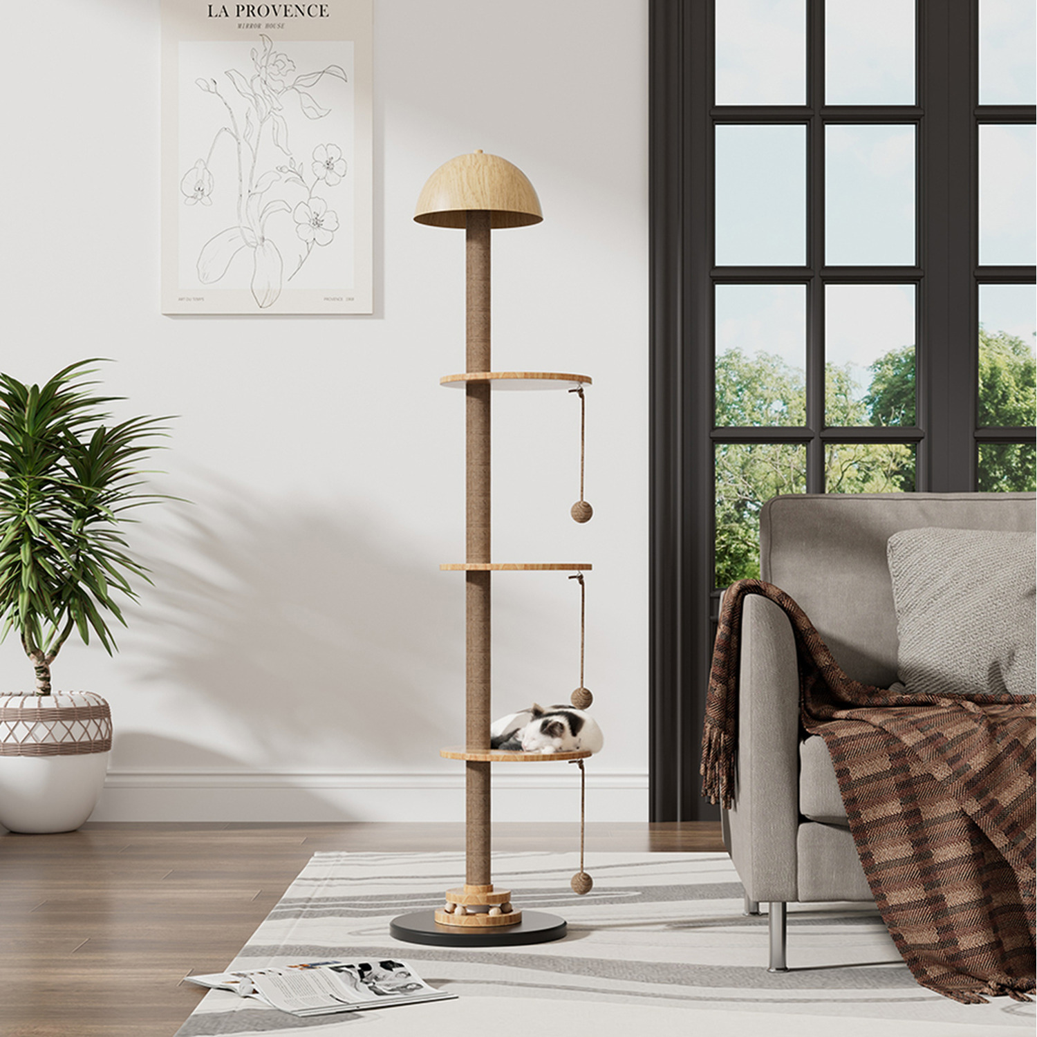 Image of Floor Lamp with Cat Tower -&hellip;