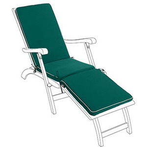 Outdoor Sun Lounger Steamer Chair Seat Cushion Pad - Green