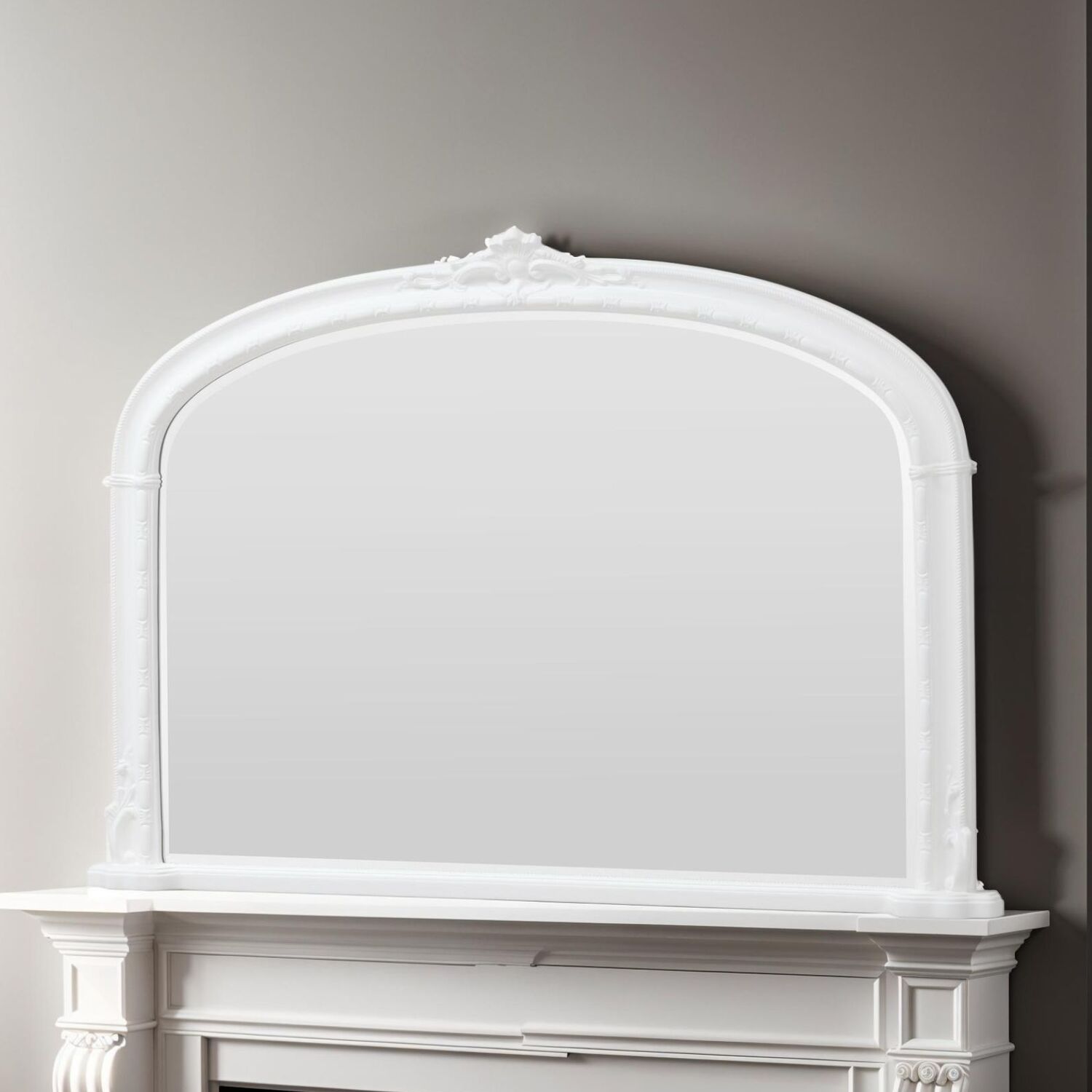 Image of Victorian Arched Bevelled Overmantle Mirror -&hellip;