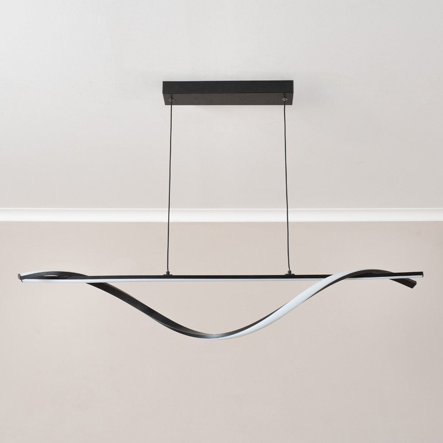 Infinity Twist Drop Bar Integrated LED Ceiling Pendant Light Fitting
