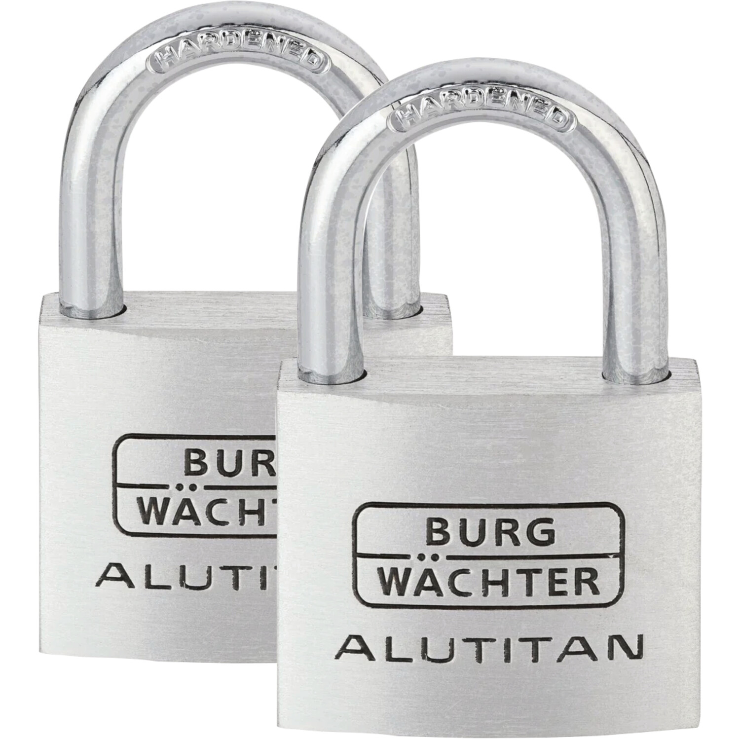 Pack of 2 Alutitan Aluminium Padlocks - Silver / 40mm