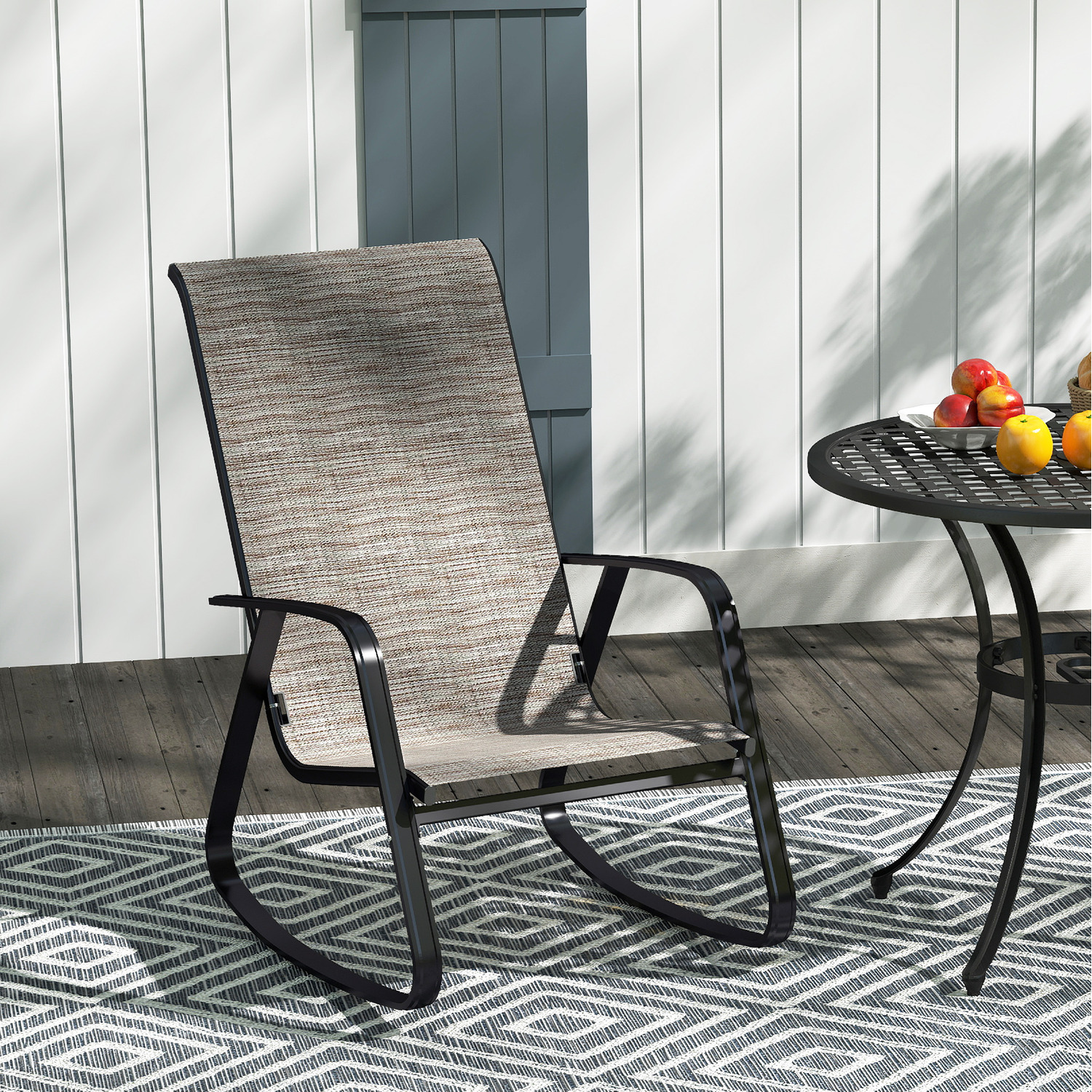 Outsunny Garden Rocking Chair with Armrests