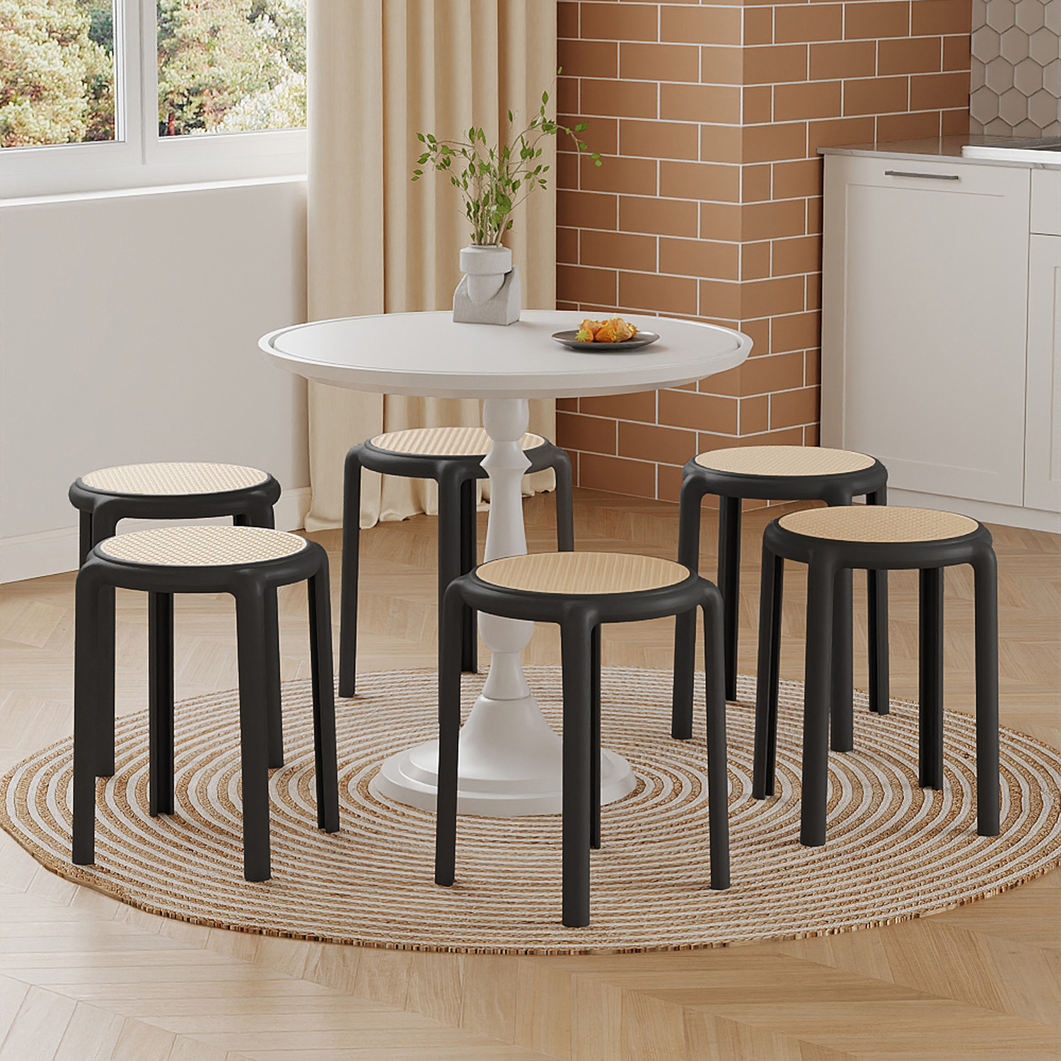 Set of 6 Plastic Stacking Stools