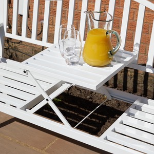 White Home Source Valletta Metal Outdoor Garden Loveseat Bench shot 8089029
