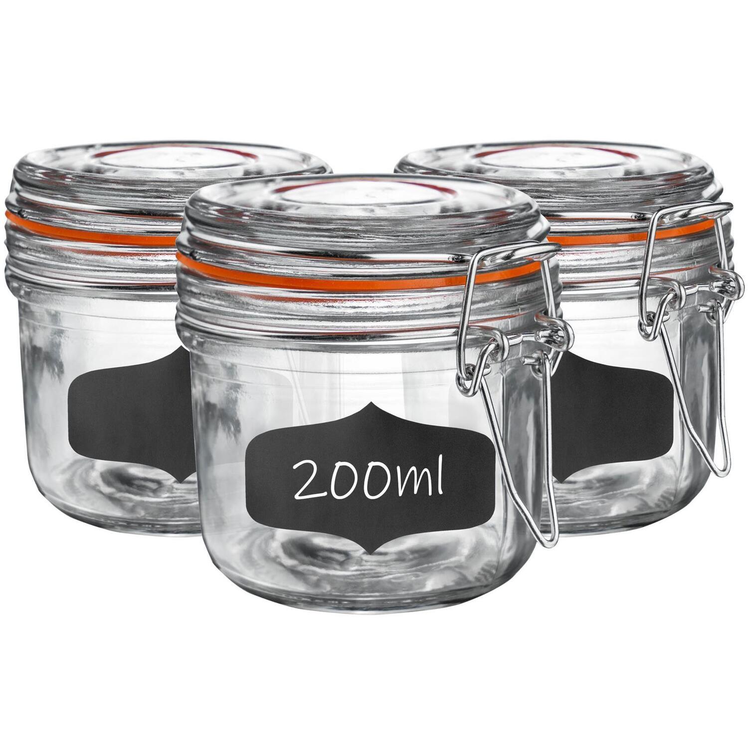 Image of 125ml Glass Storage Jars with Labels&hellip;