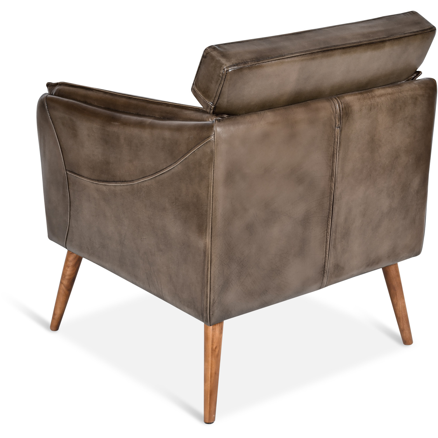Genuine Leather Tub Arm Chair - Old English