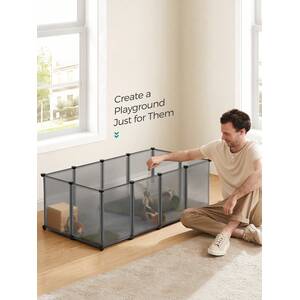 SONGMICS Pet Playpen with Floor for Small Animals