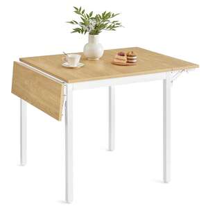 VASAGLE Folding Dining Table Drop Leaf Extendable for Small Spaces