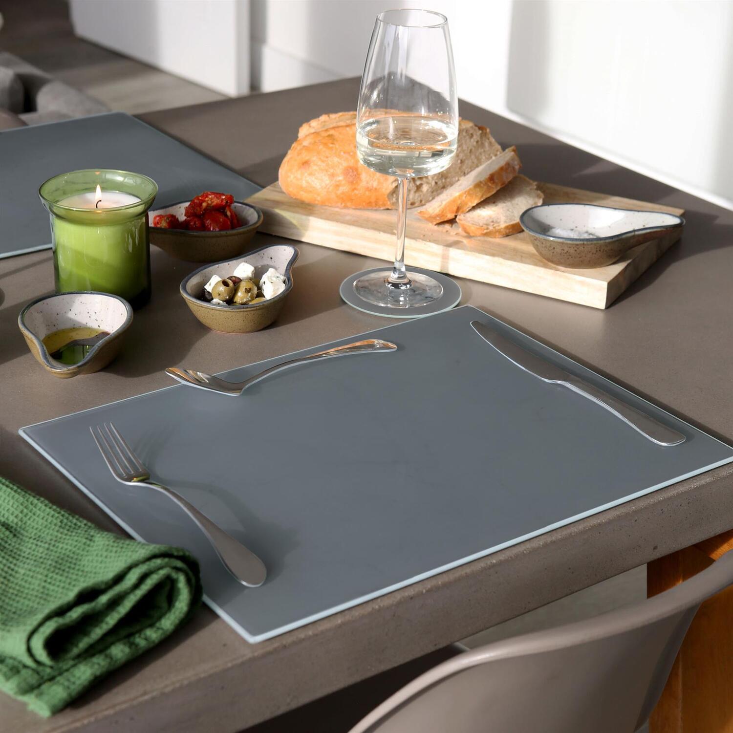 Image of 12pc Glass Placemats with Round Coasters&hellip;