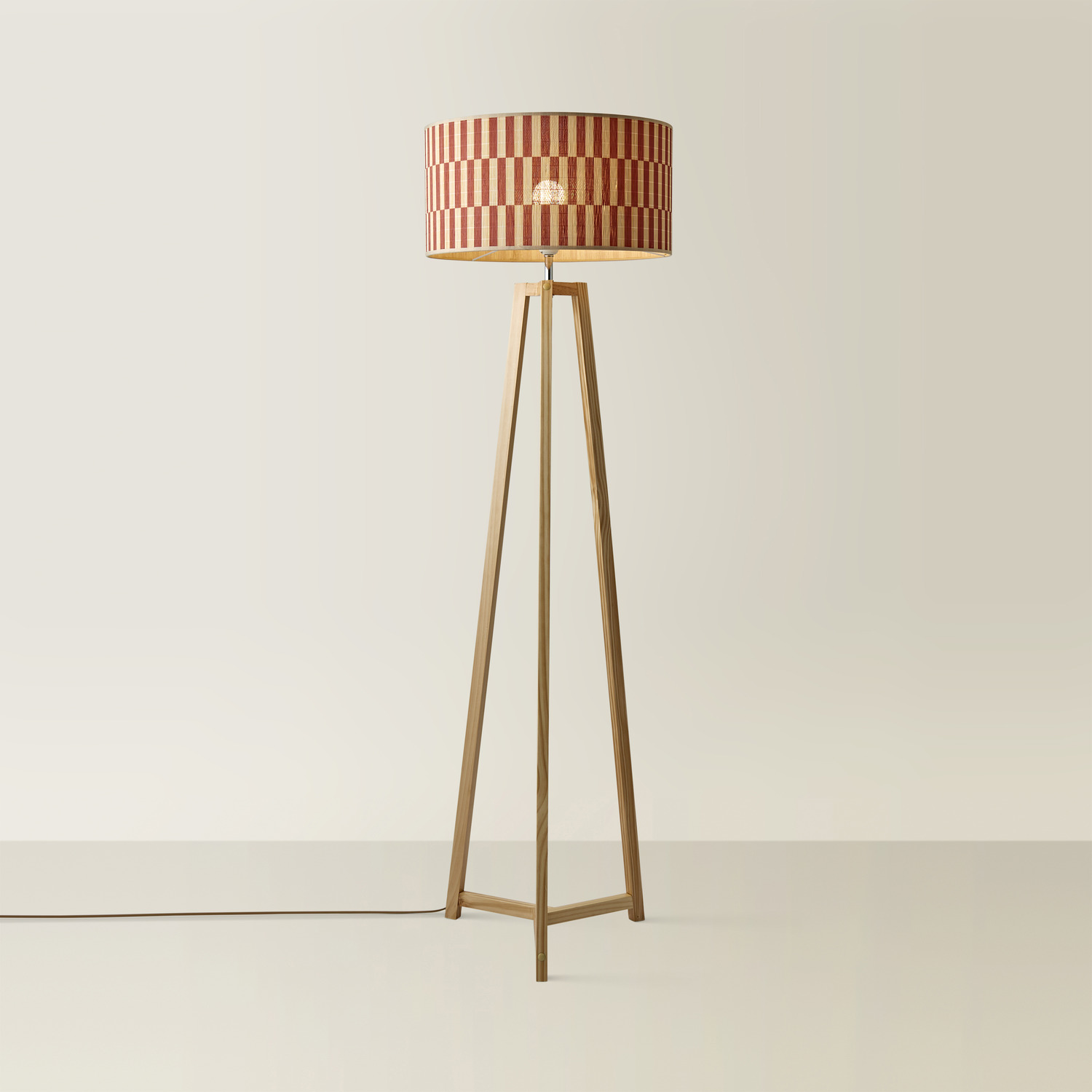 Image of Lottie Tripod Floor Lamp with Checkerboard&hellip;