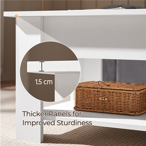 White Yaheetech Lift Top Coffee Table with Hidden Storage shot 9915453