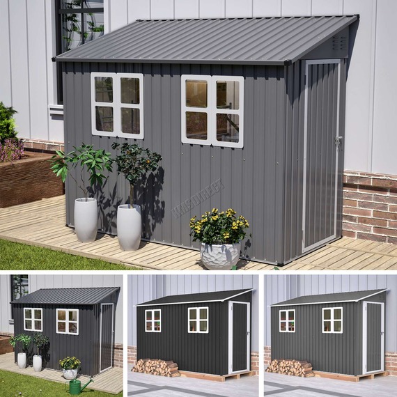 Lean To Metal Garden Shed 