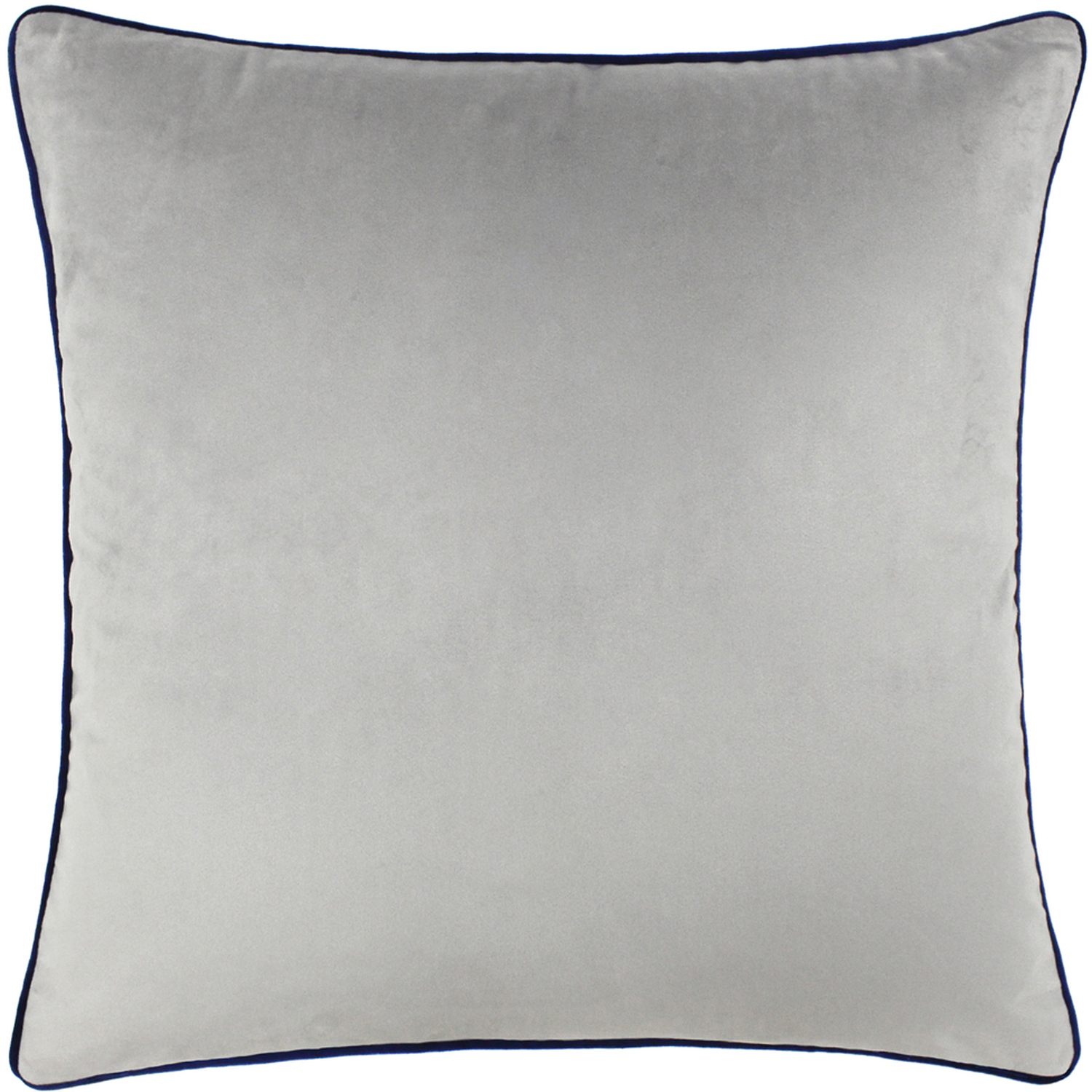 Meridian Velvet Piped Cushion - Silver-Navy / Feather / 55cm
