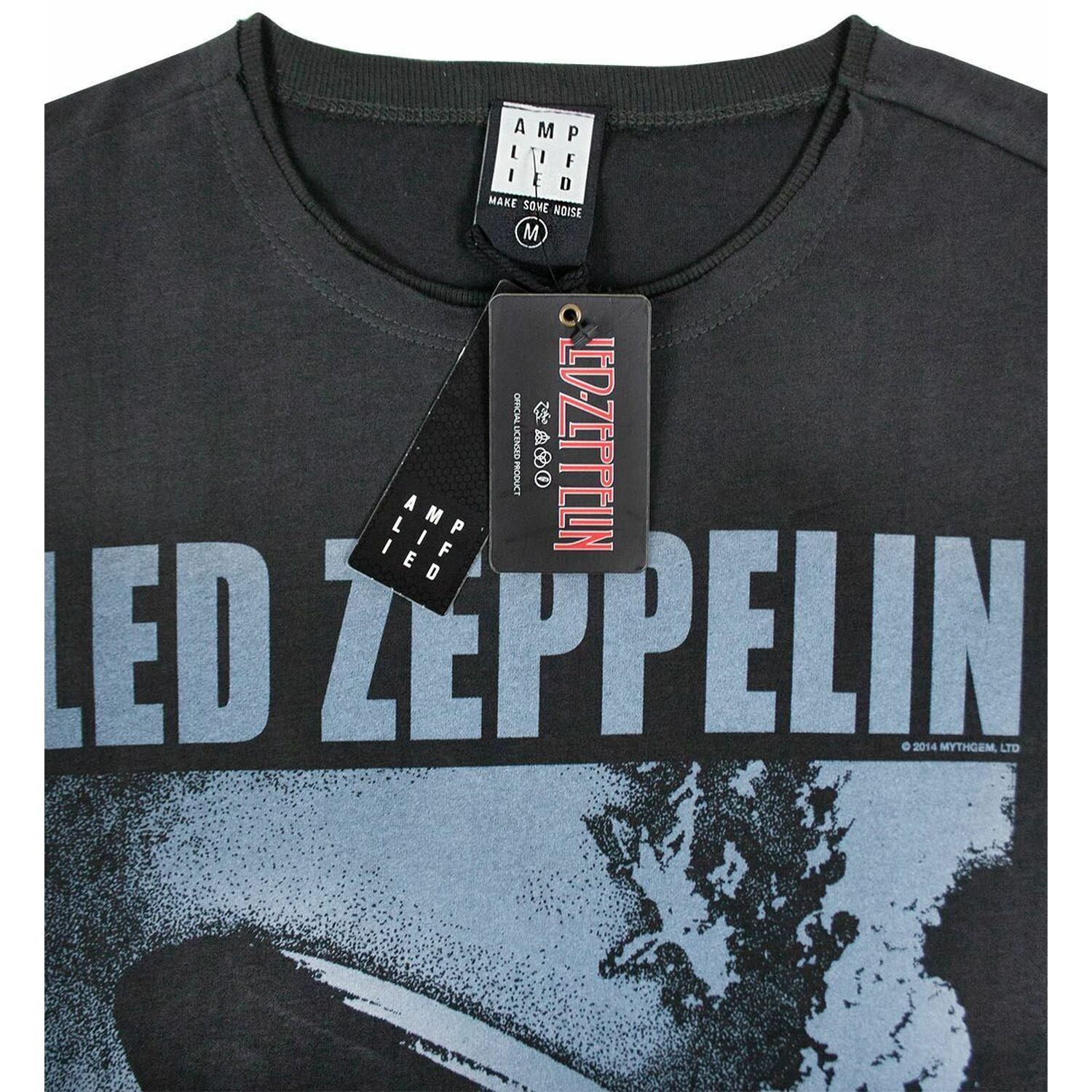 Led Zeppelin T-Shirt - USA 77 Distressed Logo Official Men's Tee, Black