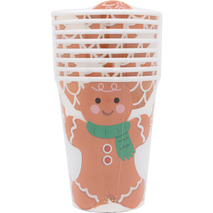 Pack of 8 Gingerbread Paper Cups