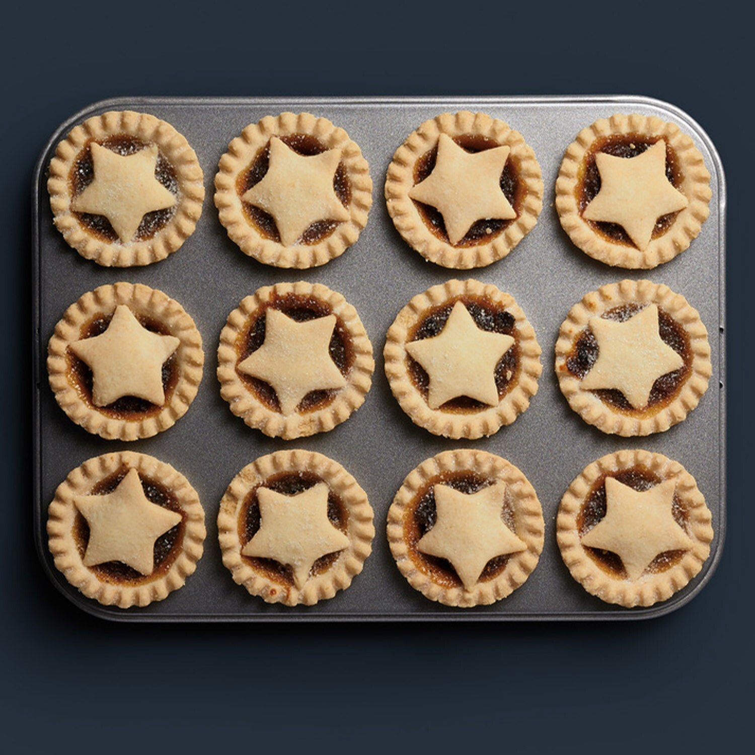 Image of MasterClass Non-Stick 12 Hole Shallow Pan&hellip;
