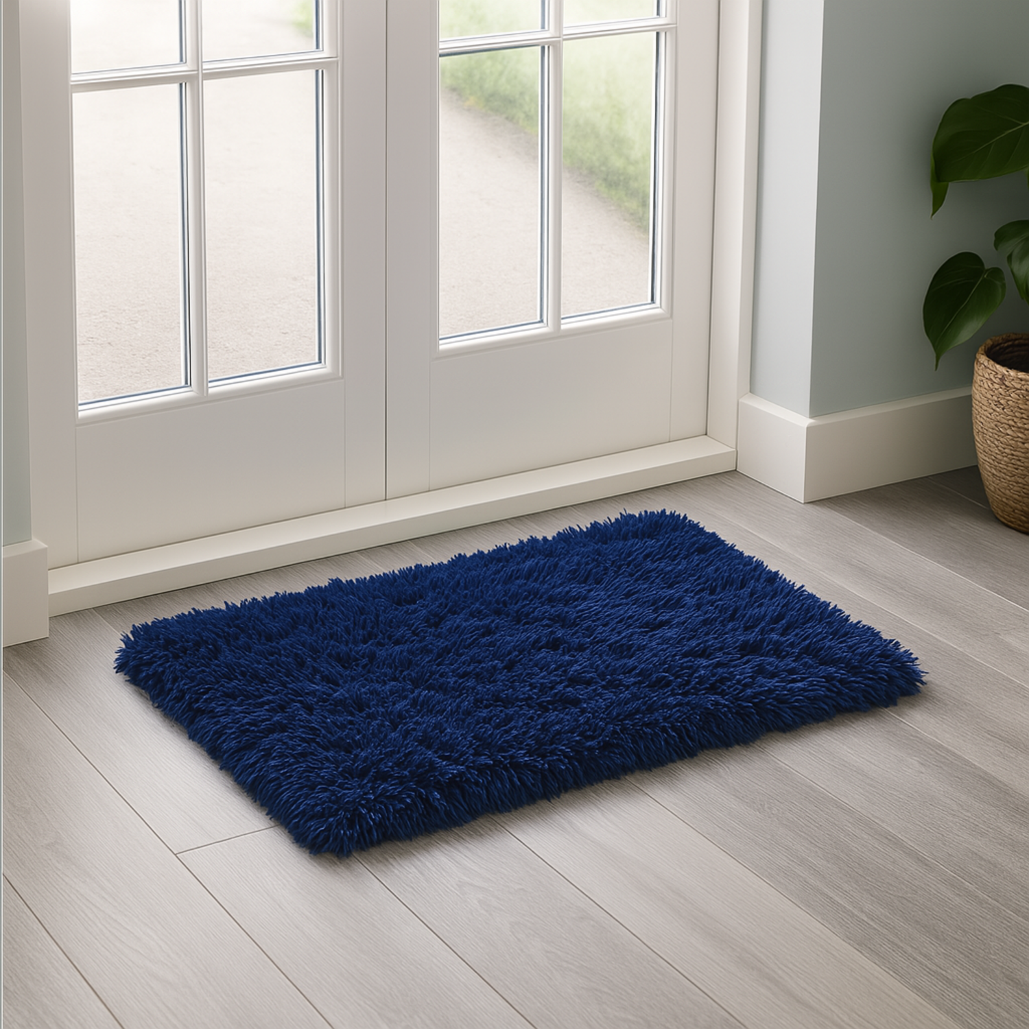 Supersoft Shaggy High Pile 40x60cm Mat - Navy