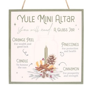 Yule Altar Mdf Wall Hanging Sign For Winter Solstice
