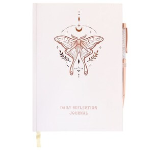 Luna Moth Reflection Journal With Clear Quartz Pen