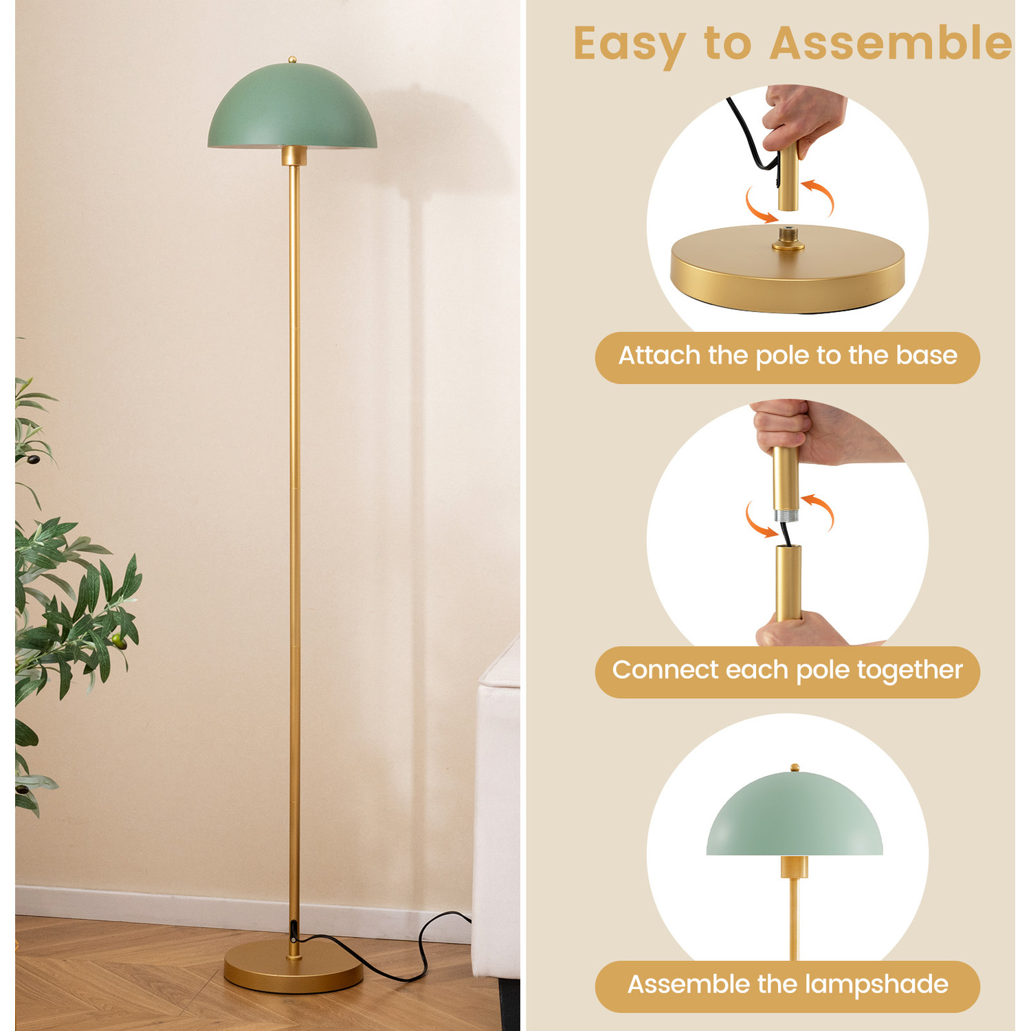 Modern Floor Standing Lamp - Green