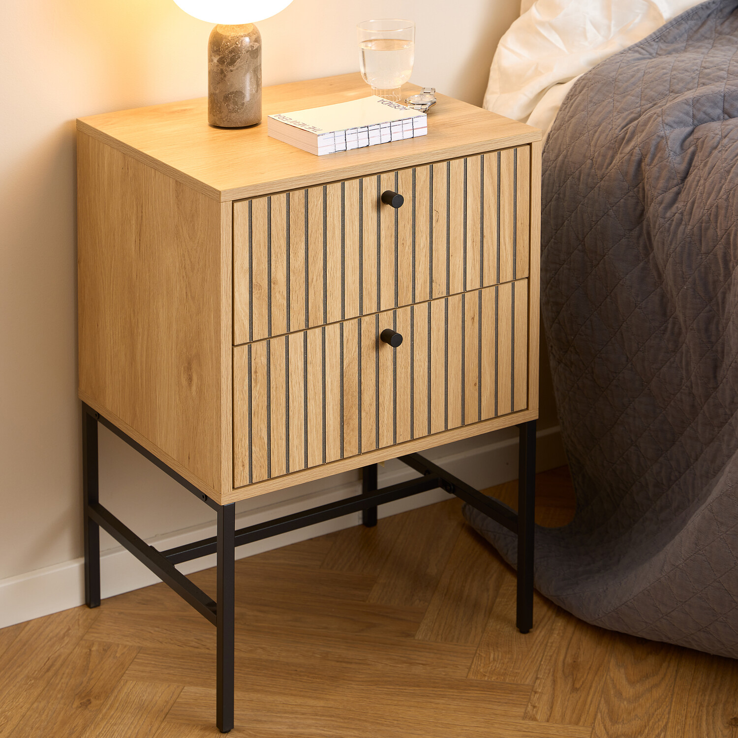 Albany Bedside Table - Oak