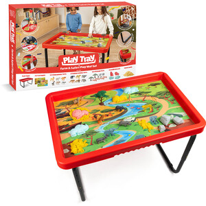 Plastic Play Tray Activity Table Farm  Safari Set